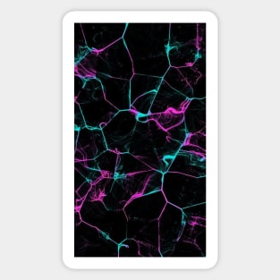 Neon Cyan & Purple Marble Pattern Sticker